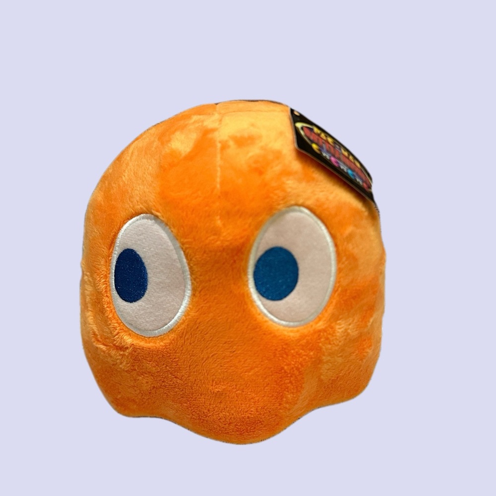 PAC-MAN Ghost CLYDE Bright Orange Stuffed Animal Toy
